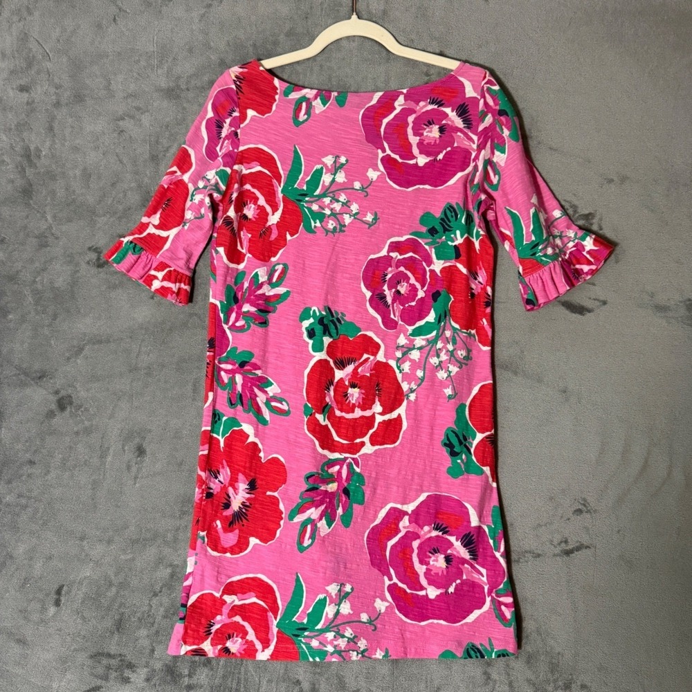 Lilly Pulitzer Somerset Dress Small Pink Floral A Thing Called Love Cotton Shift - Picture 2 of 5